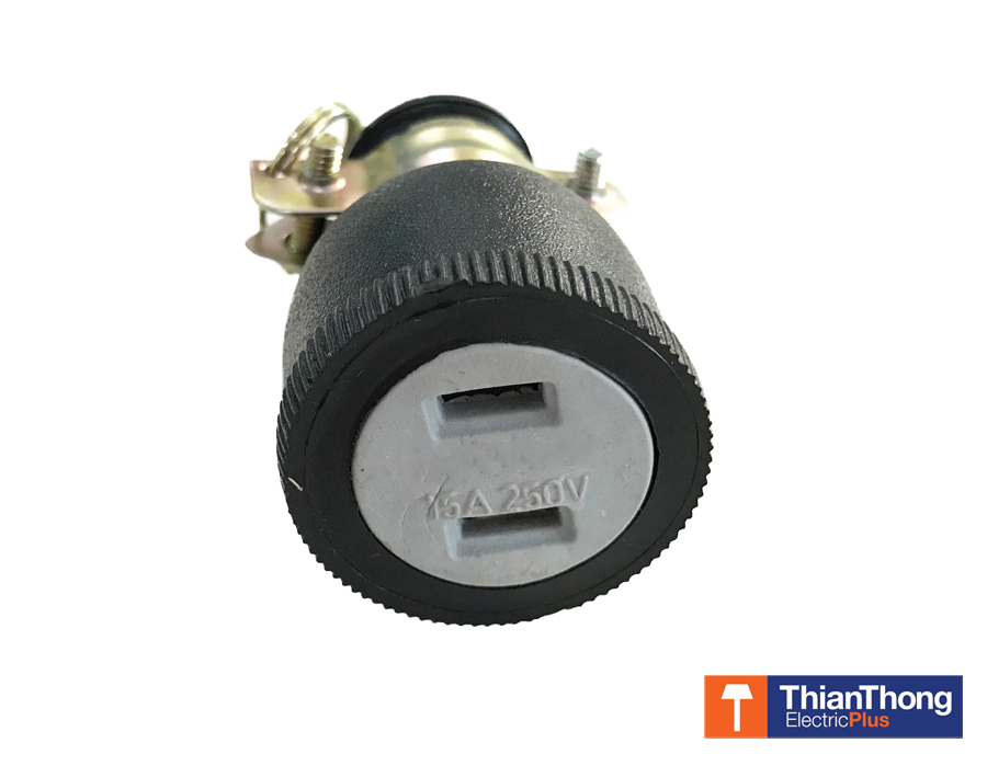 ปลั๊กยางตัวเมีย ขาแบน Female Rubber US-Plug 15A 250V