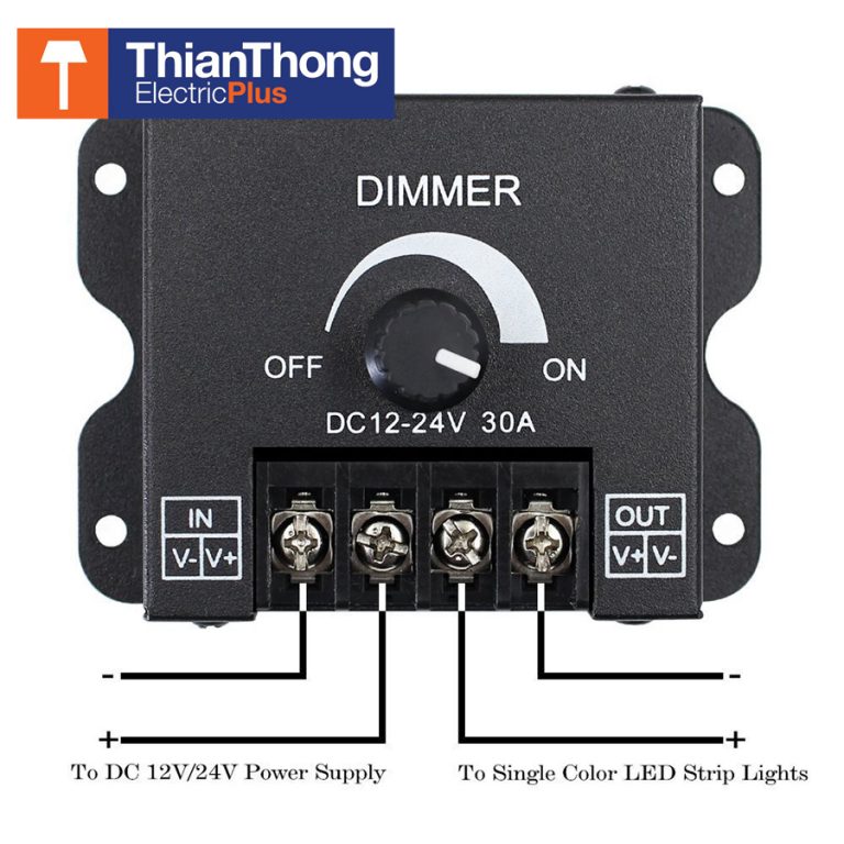 LED Strip Dimmer Switch 12V-24V 30A Brightness Controller