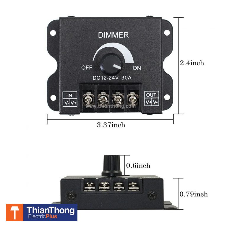 LED Strip Dimmer Switch 12V-24V 30A Brightness Controller